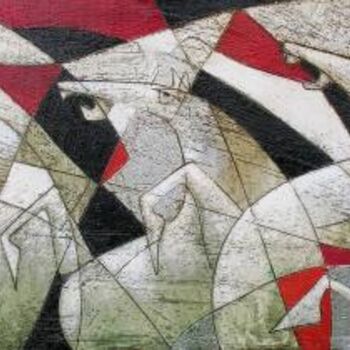 Pintura titulada "CORSA DI CAVALLI  -…" por Franco Anselmi, Obra de arte original, Otro