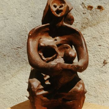 Scultura intitolato "Maternita1" da Franco Bogge, Opera d'arte originale, Terracotta