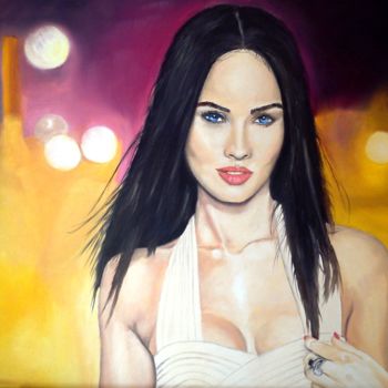 Schilderij getiteld "Megan Fox" door Franco Fumo, Origineel Kunstwerk, Olie