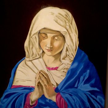 Painting titled "Vergine Maria" by Franco Fumo, Original Artwork, Oil