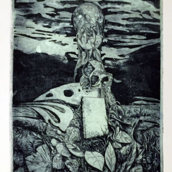 Gravures & estampes intitulée "E' TUTTO SCRITTO ED…" par Franco Margari, Œuvre d'art originale, Eau-forte