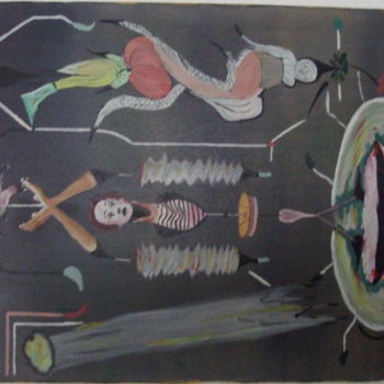 Pittura intitolato "le roi de la mime" da Franco Murer, Opera d'arte originale, Olio