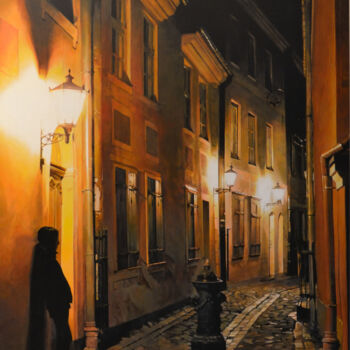 Peinture intitulée "la rue des âmes" par François Chevalier, Œuvre d'art originale, Acrylique
