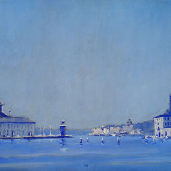 Картина под названием "Bacino, Venise" - François Cusson, Подлинное произведение искусства, Пастель Установлен на Деревянная…