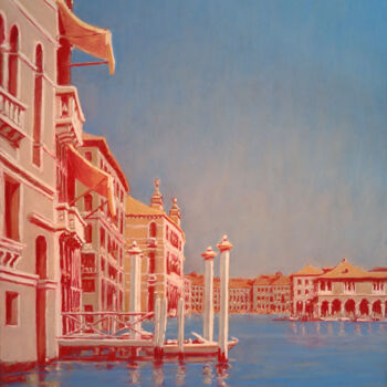 "Grand Canal, Venise" başlıklı Tablo François Cusson tarafından, Orijinal sanat, Pastel Ahşap panel üzerine monte edilmiş
