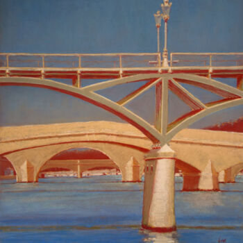 제목이 "Quatre ponts, Paris"인 미술작품 François Cusson로, 원작, 파스텔 목재 패널에 장착됨