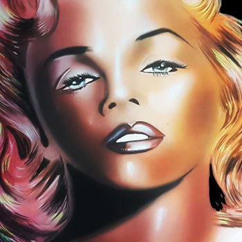 Peinture intitulée "Marilyn" par François/Customisation, Œuvre d'art originale, Huile