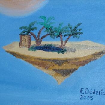 Painting titled "Oasis du désert" by Francois Dedericks, Original Artwork
