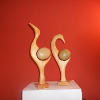 Sculpture titled "COUPLE OISEAUX" by François Forré, Original Artwork