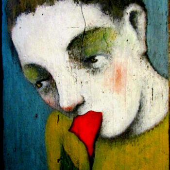 Painting titled "La fleur" by François Joseph Durand, Original Artwork, Acrylic