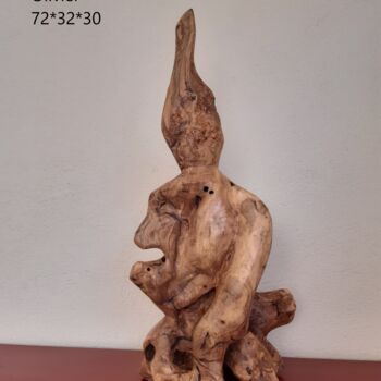 「Geronimo」というタイトルの彫刻 Francois Lagierによって, オリジナルのアートワーク, ウッド