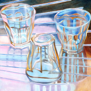 Peinture intitulée "glass trio" par Francois Malnati, Œuvre d'art originale, Huile