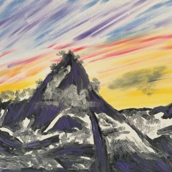 「#Matterhorn」というタイトルの絵画 François Martignéによって, オリジナルのアートワーク, オイル
