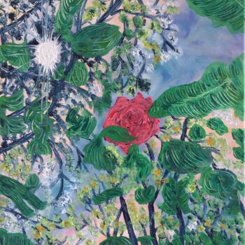 Schilderij getiteld "#L'esprit d'une rose" door François Martigné, Origineel Kunstwerk, Olie