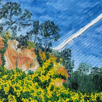 Картина под названием "#Le temps des mimos…" - François Martigné, Подлинное произведение искусства, Масло