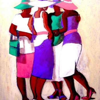 Painting titled "Conversation 4" by Francois Mollon Gros-Desormeaux, Original Artwork, Acrylic