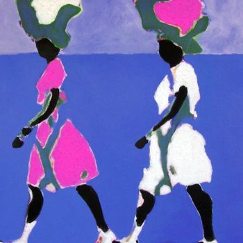 Peinture intitulée "12-les-marcheuses.j…" par Francois Mollon Gros-Desormeaux, Œuvre d'art originale