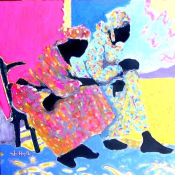 Peinture intitulée "2-femmes-regards-1.…" par Francois Mollon Gros-Desormeaux, Œuvre d'art originale