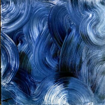 Peinture intitulée "Tourbillon bleu" par François Noël, Œuvre d'art originale, Acrylique