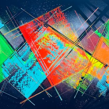 Картина под названием "Abstract Cosmos" - François Noël, Подлинное произведение искусства, Акрил Установлен на Алюминий