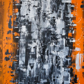 Malerei mit dem Titel "expressions-orange-…" von Kikayou, Original-Kunstwerk, Acryl