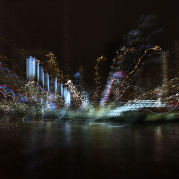 「Nuées urbaines」というタイトルの写真撮影 François Tondeurによって, オリジナルのアートワーク, ライトペインティング