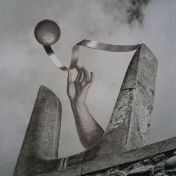 Collages intitolato "Au fil tu temps" da François-Xavier Delmeire, Opera d'arte originale, Collages