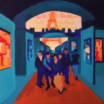 Painting titled "Art Capital Paris F…" by Francois Xavier Vaudeleau, Original Artwork, Acrylic Mounted on Wood Stretcher fra…