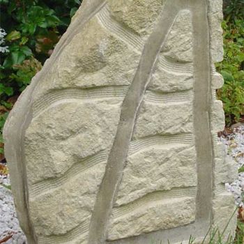Sculpture titled "Tête tribale verso" by François Thomas, Original Artwork, Stone