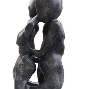 Sculpture titled "Couple dos à dos x" by François Thomas, Original Artwork, Stone