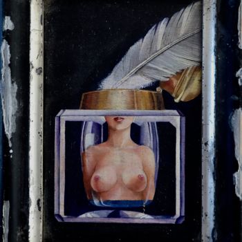 Картина под названием "reflet dans un encr…" - François Carage, Подлинное произведение искусства, Масло