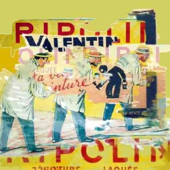Colagens intitulada "RIPOLIN & VALENTINE" por Francois Chauvin, Obras de arte originais