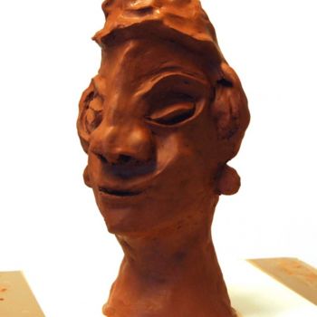 Sculpture titled "Tete Afro" by Francois Chauvin, Original Artwork