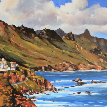 Painting titled "Almaciga, Tenerife" by François Collin, Original Artwork, Oil Mounted on Wood Stretcher frame