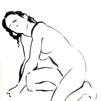 Dibujo titulada "Nu n°1" por François Dumoulin, Obra de arte original, Otro