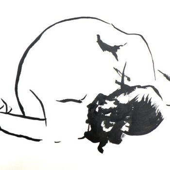 Disegno intitolato "Nu n°2" da François Dumoulin, Opera d'arte originale