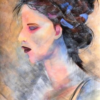 Painting titled "La Femme Bleue" by Françoise Augustine, Original Artwork, Acrylic