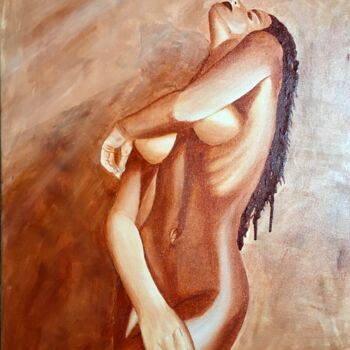 Painting titled "MAHSA" by Françoise Augustine, Original Artwork, Acrylic Mounted on Wood Stretcher frame