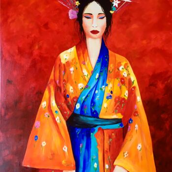 Painting titled "TERUHA" by Françoise Augustine, Original Artwork, Acrylic Mounted on Wood Stretcher frame