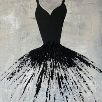 Peinture intitulée "Robe noire" par Françoise Colobert, Œuvre d'art originale, Acrylique