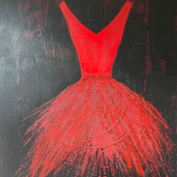 Painting titled "Robe de bal" by Françoise Colobert, Original Artwork, Acrylic Mounted on Wood Stretcher frame