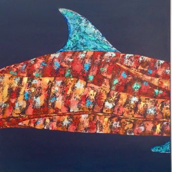 Schilderij getiteld "Dolphin" door Françoise Dagorn, Origineel Kunstwerk, Acryl