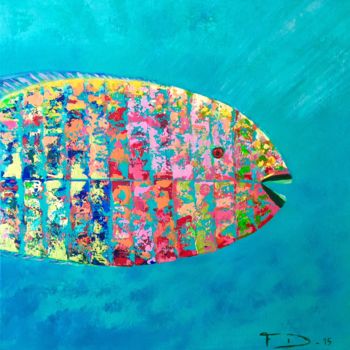 Painting titled "parrotfish.jpg" by Françoise Dagorn, Original Artwork, Acrylic