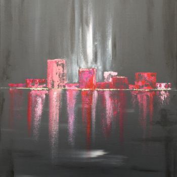「Red reflection and…」というタイトルの絵画 Françoise Dagornによって, オリジナルのアートワーク, アクリル