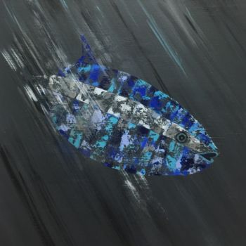 「Fishabstract02」というタイトルの絵画 Françoise Dagornによって, オリジナルのアートワーク, アクリル