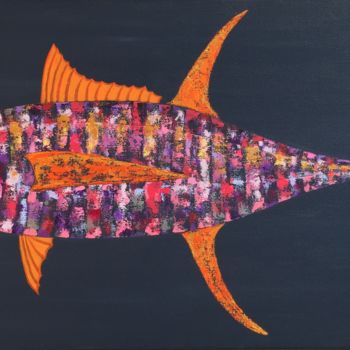 Peinture intitulée "Yellowfin tuna" par Françoise Dagorn, Œuvre d'art originale, Acrylique
