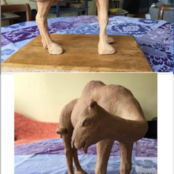 Sculpture titled "Dromadaire" by Cédo, Original Artwork, Clay