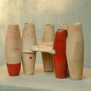 Scultura intitolato "Le droit à la diffé…" da Francoise Favre, Opera d'arte originale, Ceramica