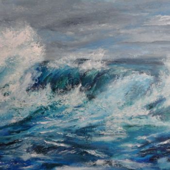 Peinture intitulée "La vague" par Françoise Folley, Œuvre d'art originale, Huile