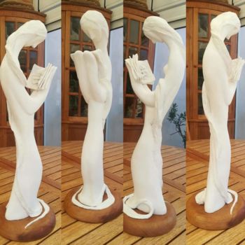 Escultura intitulada "A livre ouvert" por Françoise Gosset (Sculptrice / sculpteur), Obras de arte originais, Gesso